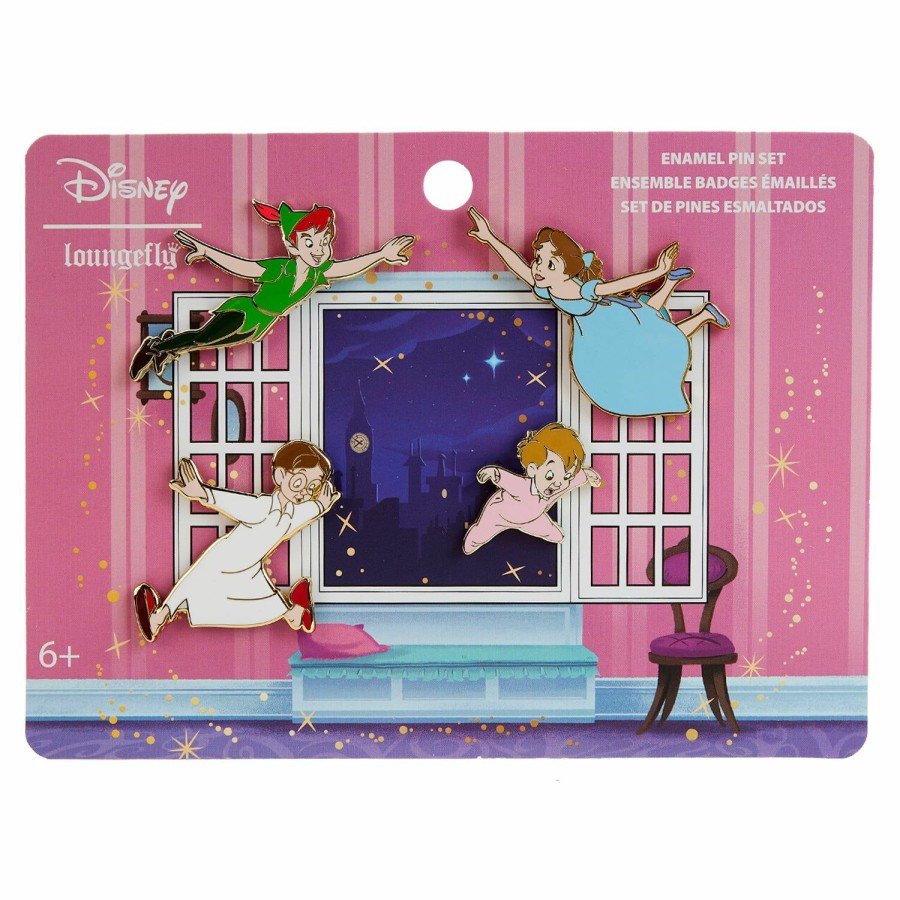 Accessories * | Peter Pan 70Th Anniversary You Can Fly 4Pc Pin Set Loungefly Special Offers