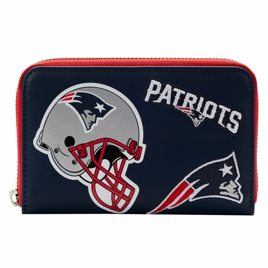 Handbags & Wallets * | Nfl New England Patriots Patches Zip Around Wallet Loungefly Special Style