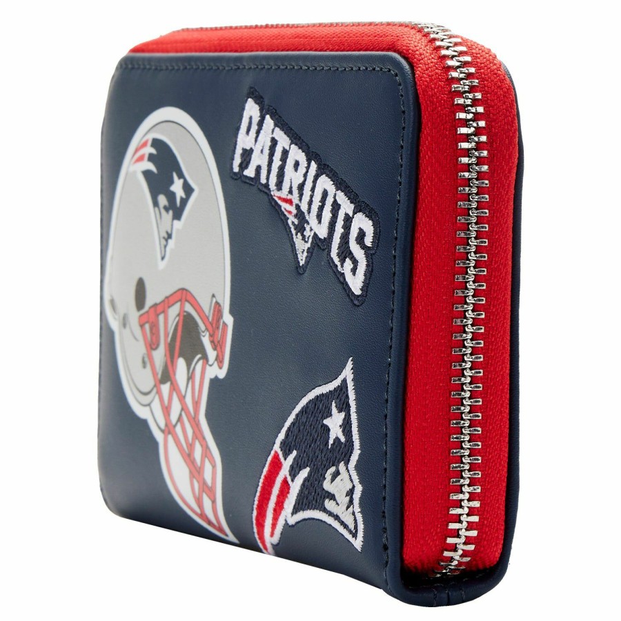 Handbags & Wallets * | Nfl New England Patriots Patches Zip Around Wallet Loungefly Special Style