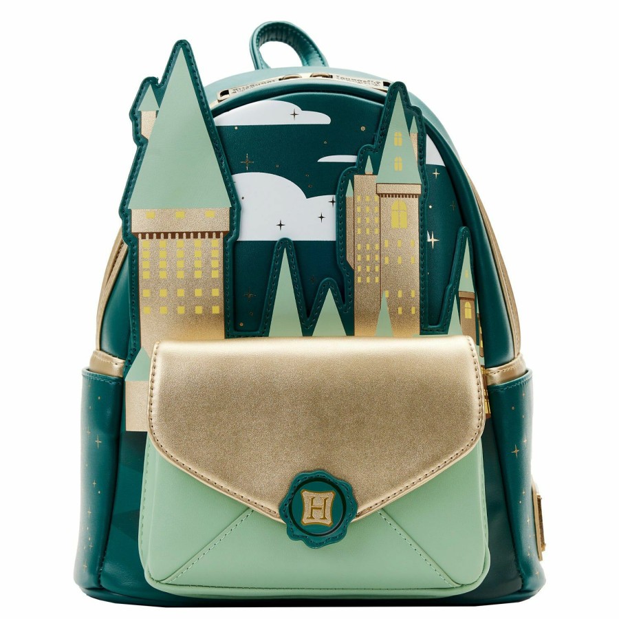 Handbags & Wallets * | Harry Potter Golden Hogwarts Castle Mini Backpack Loungefly New Threads