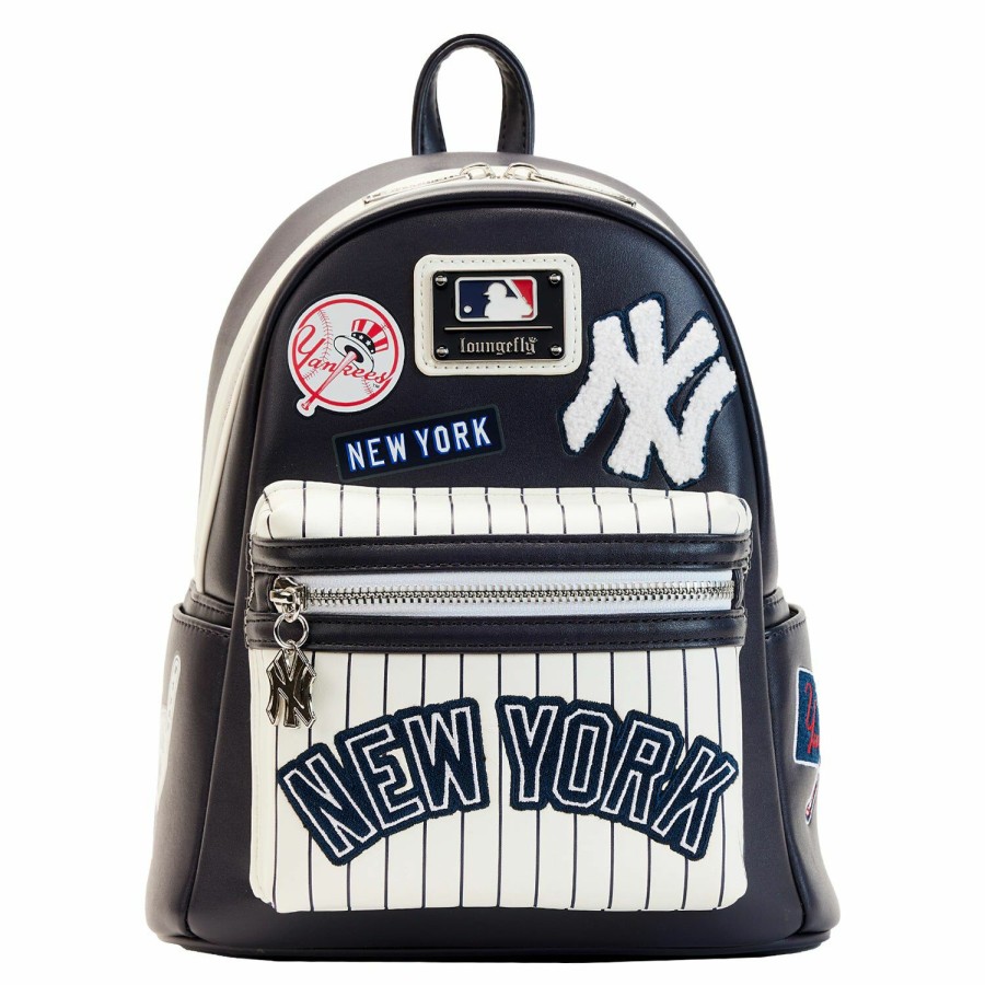 Handbags & Wallets * | Mlb Ny Yankees Patches Mini Backpack Loungefly Original