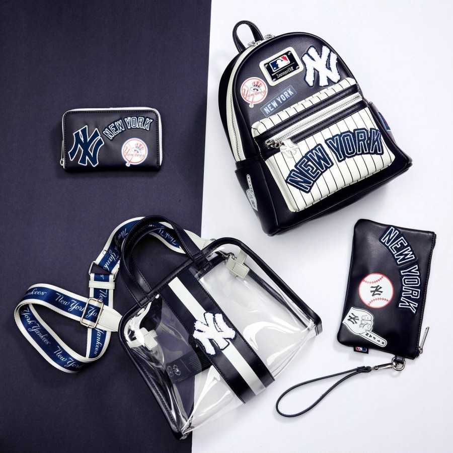 Handbags & Wallets * | Mlb Ny Yankees Patches Mini Backpack Loungefly Original